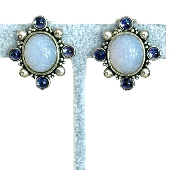 Never Worn Stephen Dweck Sterling Silver Carved Carnelian Earrings - Picture 7 of 7